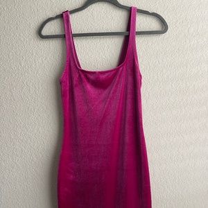 Velvet Fuchsia Mini Dress - UO